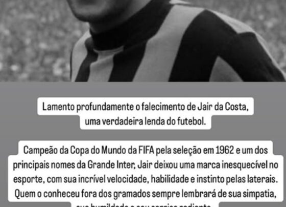 Foto colorida de Gianni Infantino lamento a morte de Jair - Metrópoles